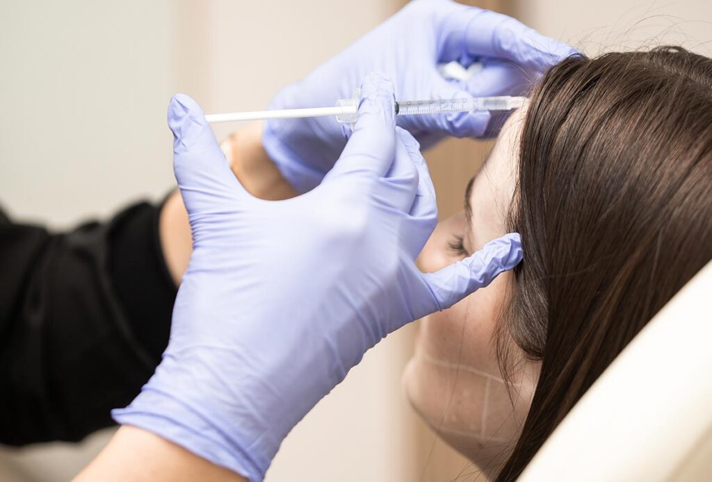 An up-close injection of Botox by Dr. Kim Westbrook in Laramie, WY