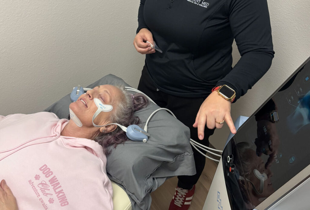 Patient receiving Emface at Ascent Med Spa