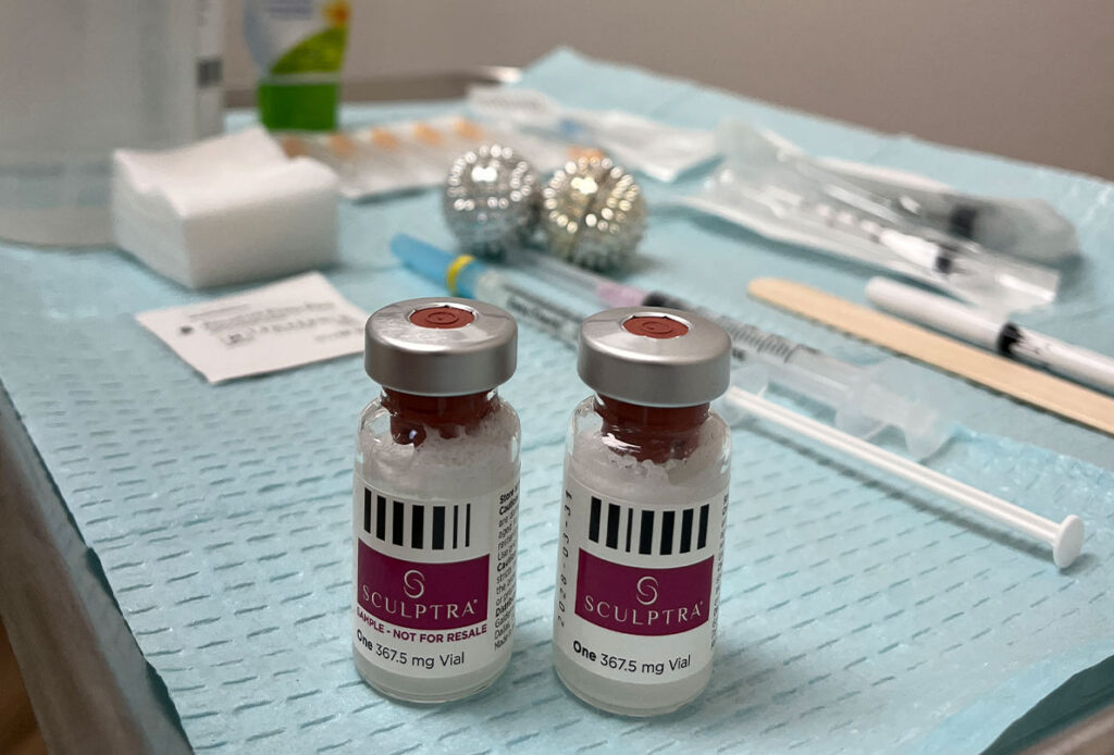 Sculptra vials at Ascent Med Spa in Laramie