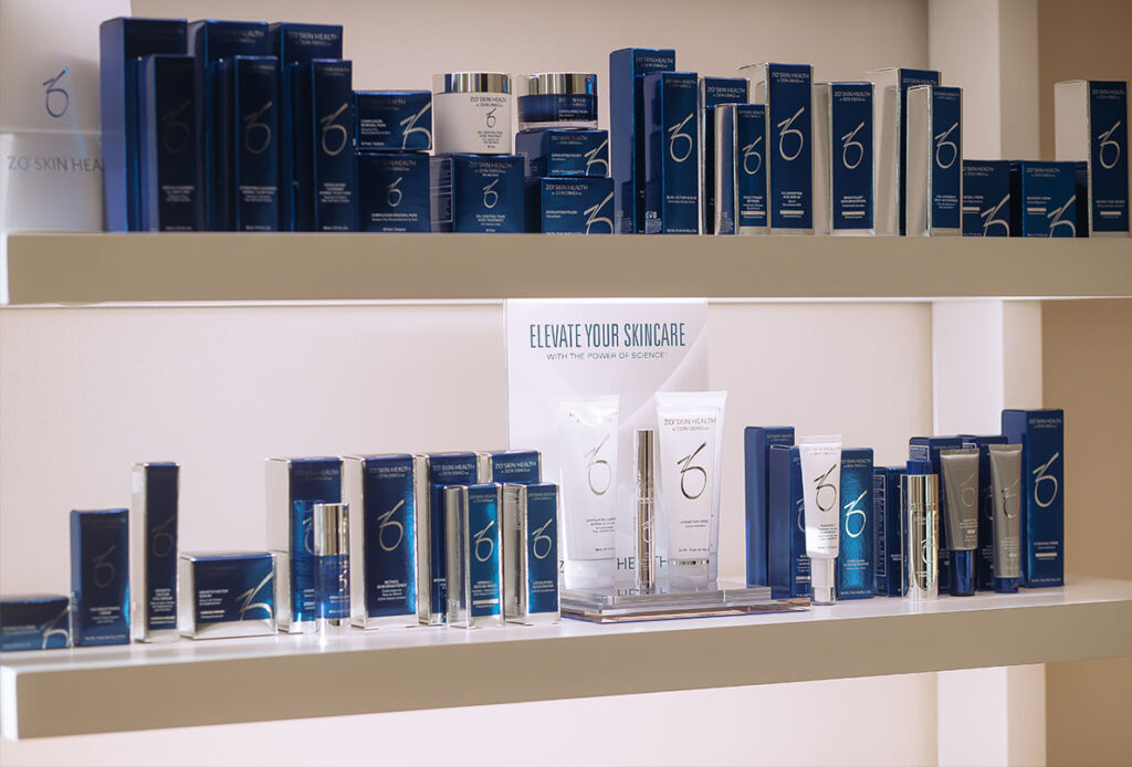 Skincare products at Ascent Med Spa